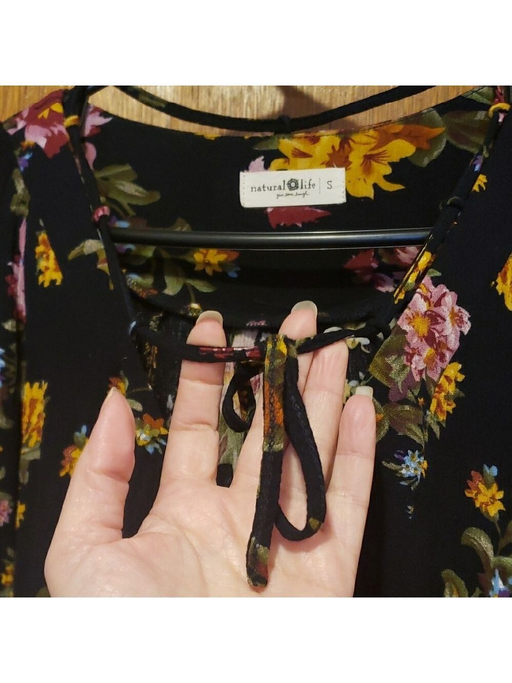 NATURAL LIFE Black Floral Midi Dress - Picture 12 of 13